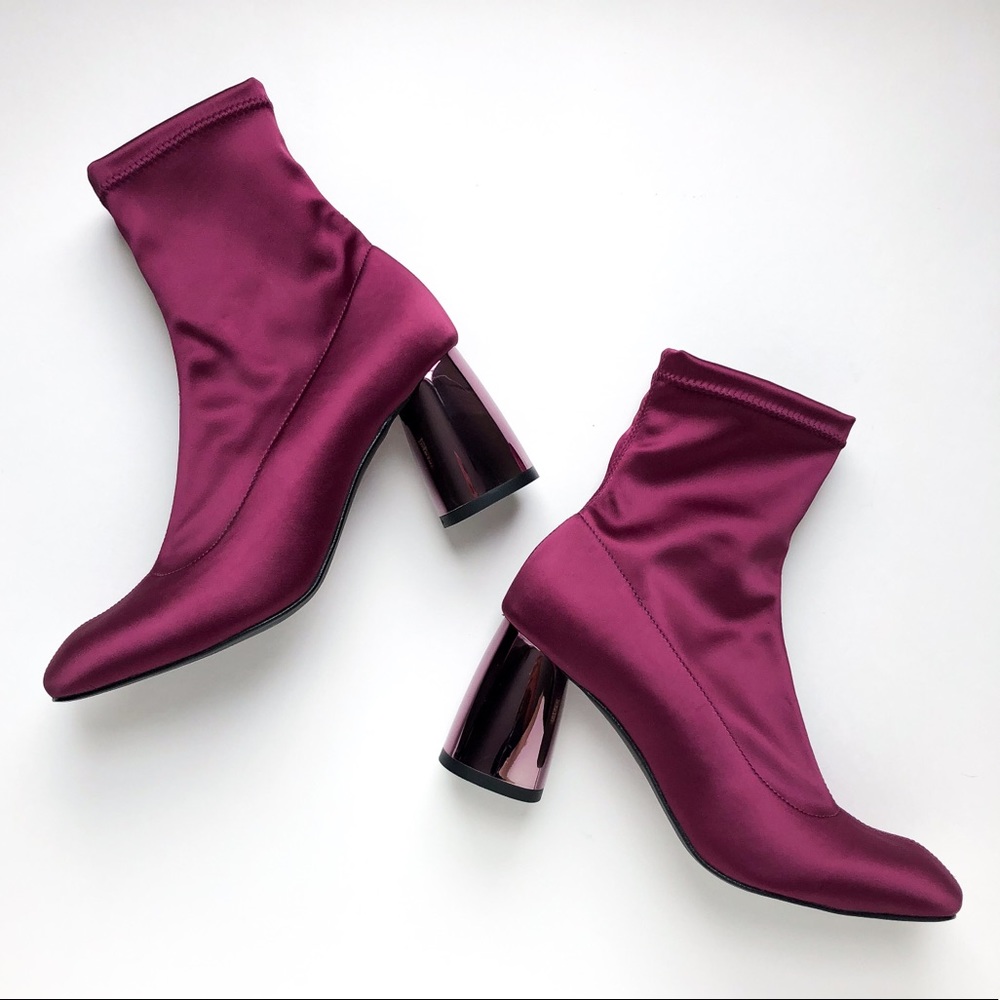 Free People Spectrum Sock Booties Mirror Heel NWOB